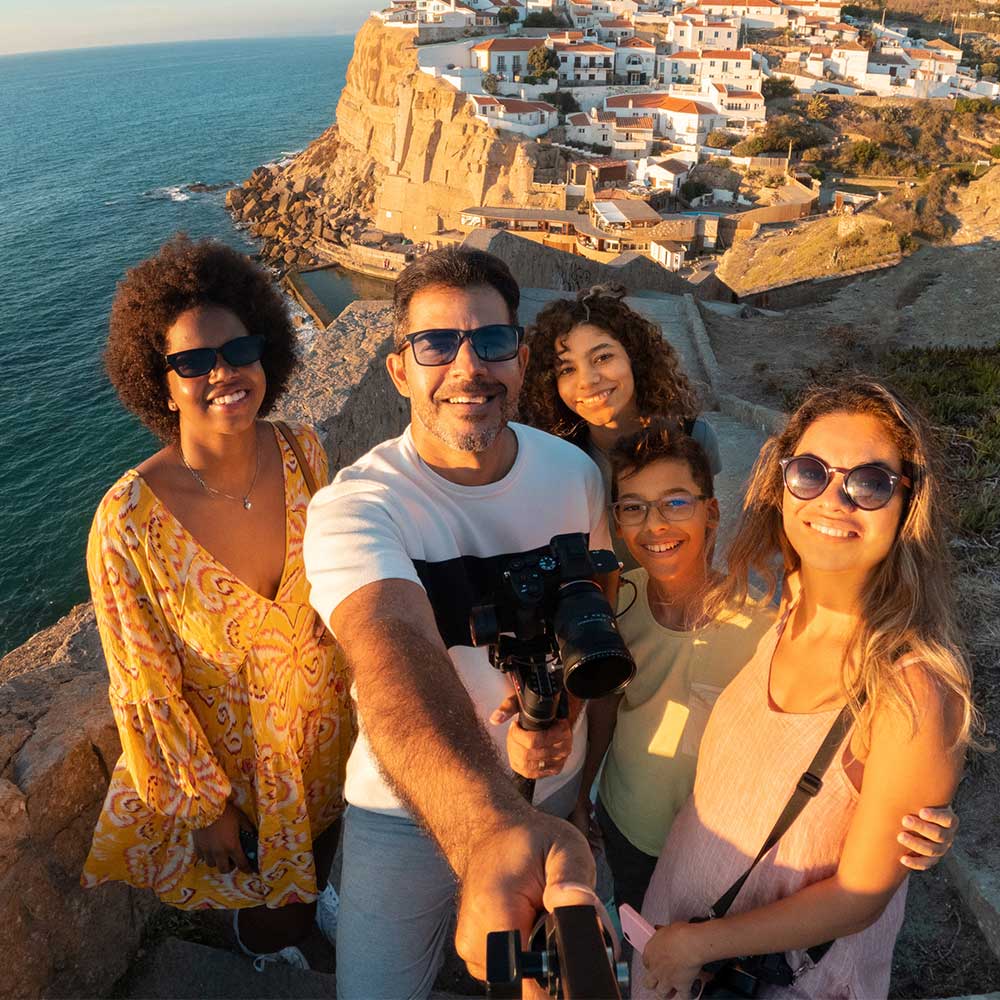 family taking a selfie