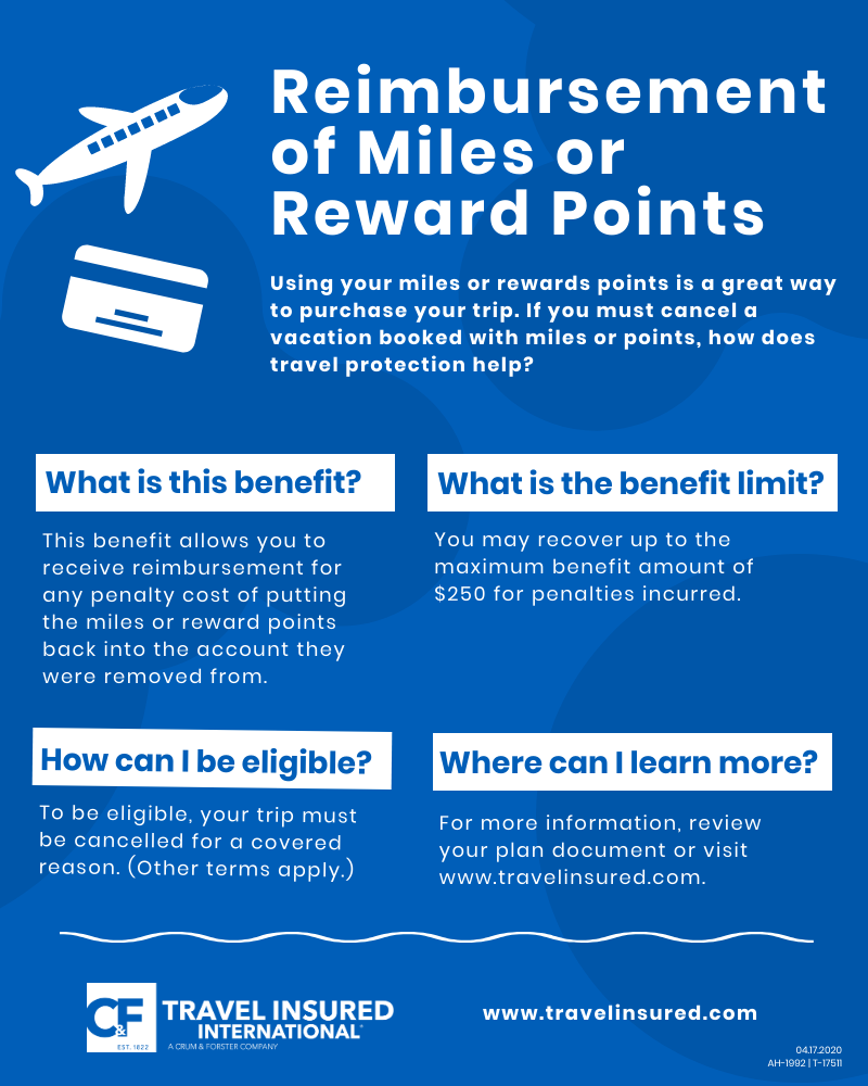 Reimbursement of miles or reward points